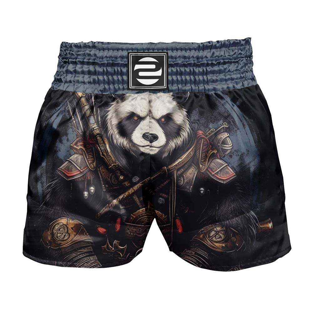 O2TEE Men Panda Samurai MMA Muay Thai Shorts (Youth Adult size)
