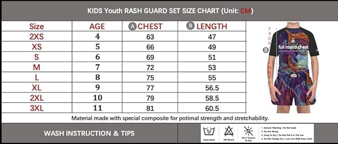O2TEE Custom Kids Rash Guard Muay Thai Shorts Sets