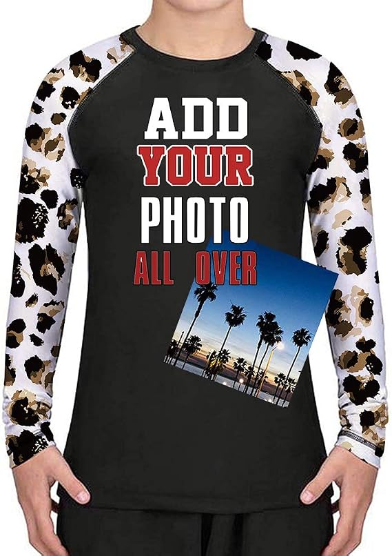 Custom Kids Pattern Rash Guards Shirt Long Sleeve for Sports