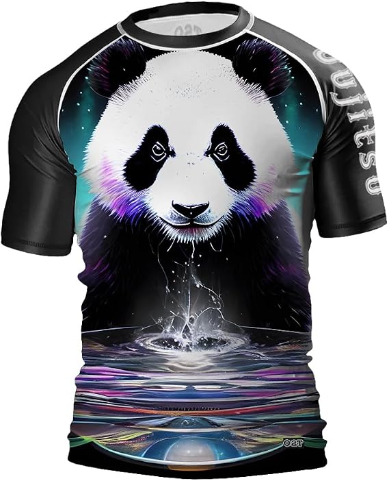 O2TEE Men Graphic Rash Guards Shirt MMA Gym Martial Arts