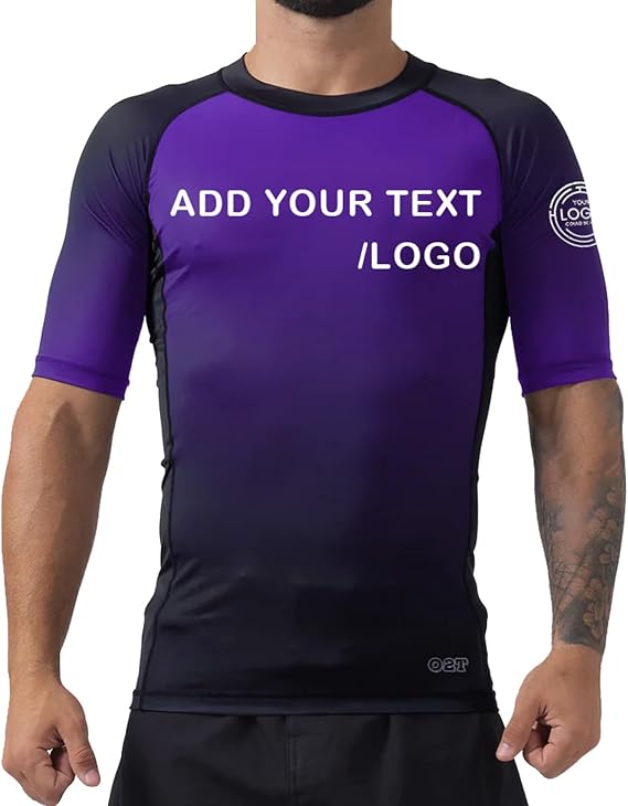 O2TEE Men's Customized Compression Rash Guards for MMA