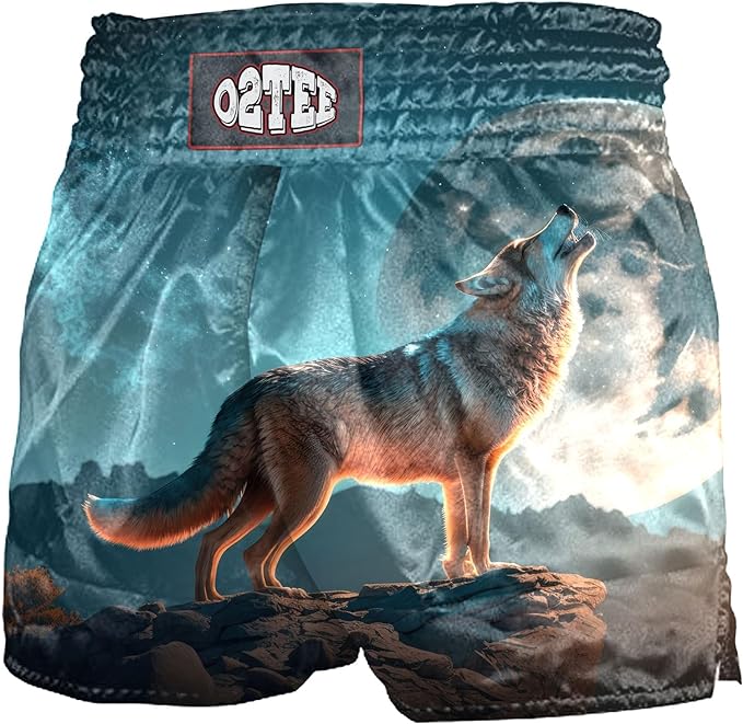 O2TEE Muay Thai Shorts Boxing Shorts MMA Kickboxing Traditional Styles Nation Shorts
