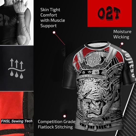 O2TEE Men's Snake BJJ Rash Guard