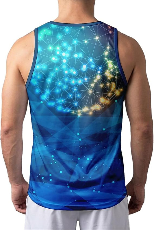 O2TEE Men's Jersey Sci-Fi Graphic Sleeveless Gym Shirt