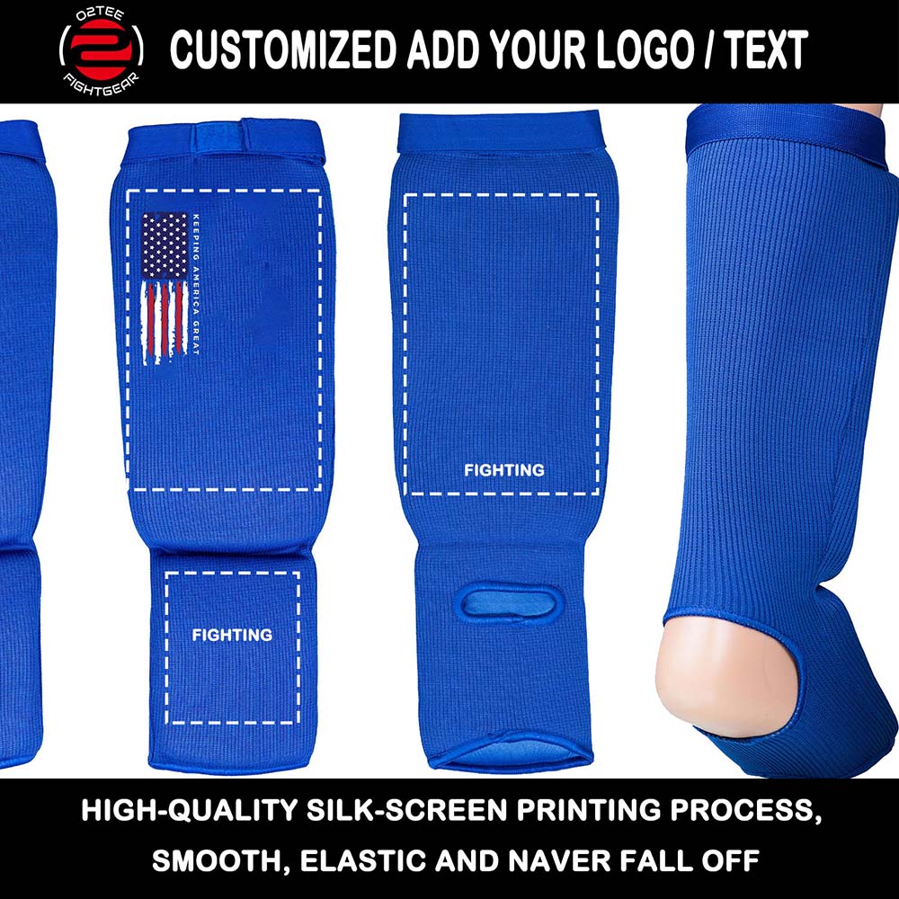Custom Men MMA Muay Thai Shin Pads for Sparring and Training