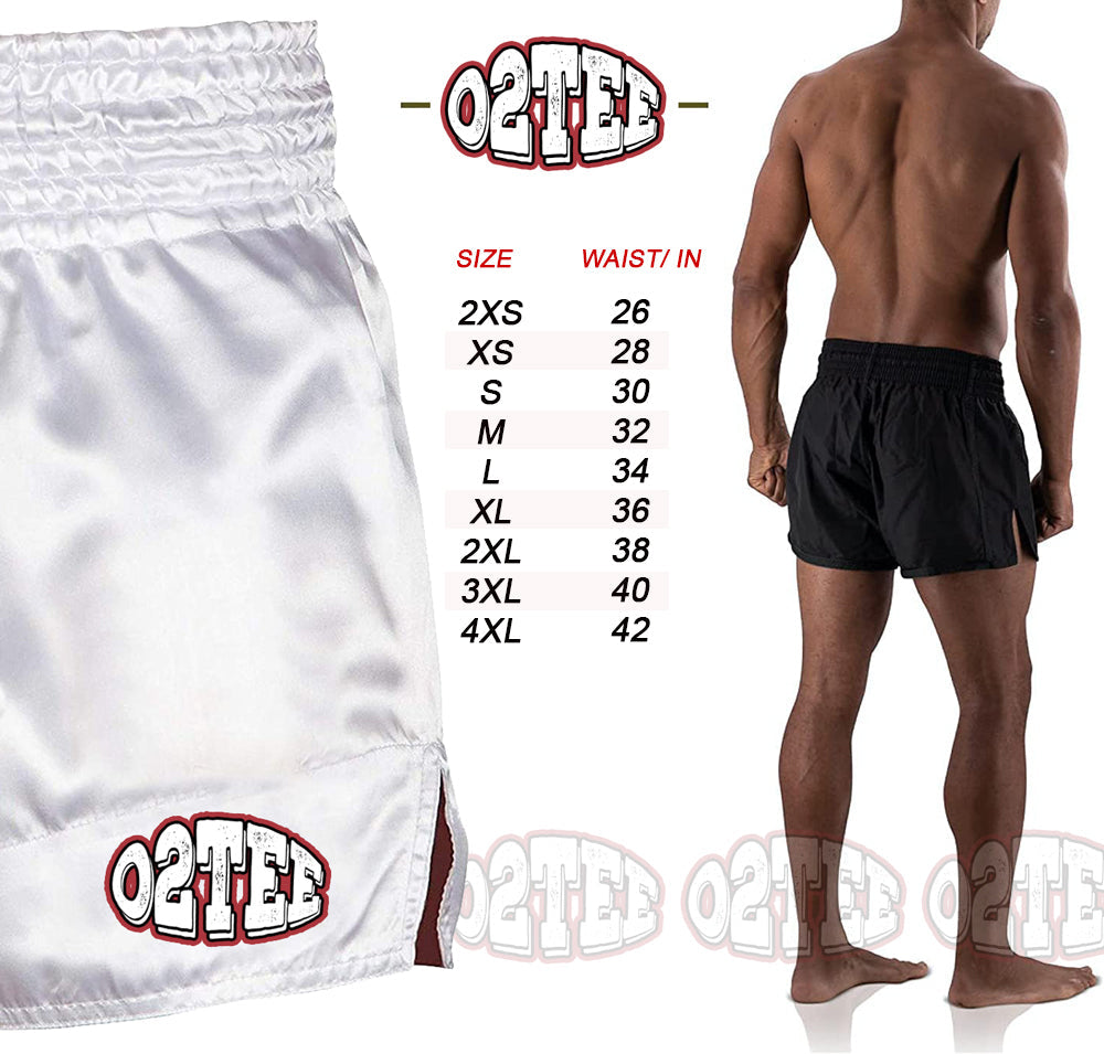 O2TEE Rock Dark blue Muay Thai Shorts--Samurai Skull