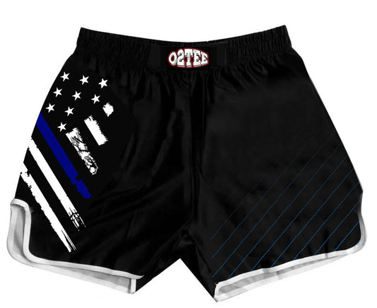 O2TEE American Flag Muay Thai Shorts Boxer Boxing Trunks