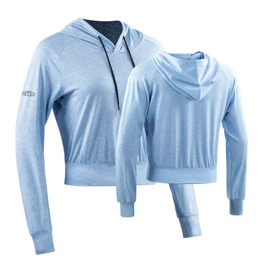 Women's Ultra Soft Cropped Running Top with Hoodie
