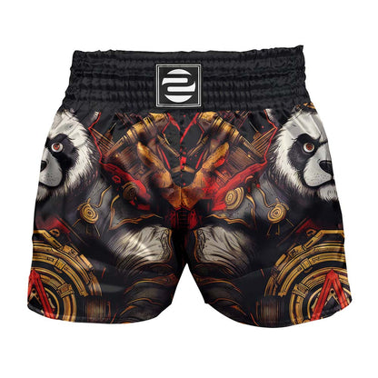 O2TEE Men Panda Samurai MMA Muay Thai Shorts (Youth Adult size)
