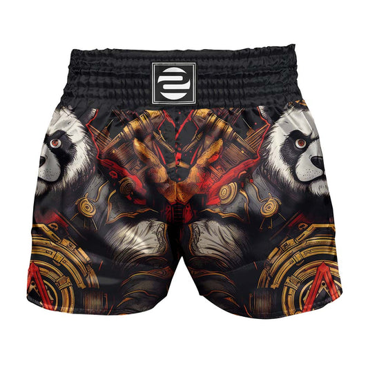 O2TEE Men Panda Samurai MMA Muay Thai Shorts (Youth Adult size)
