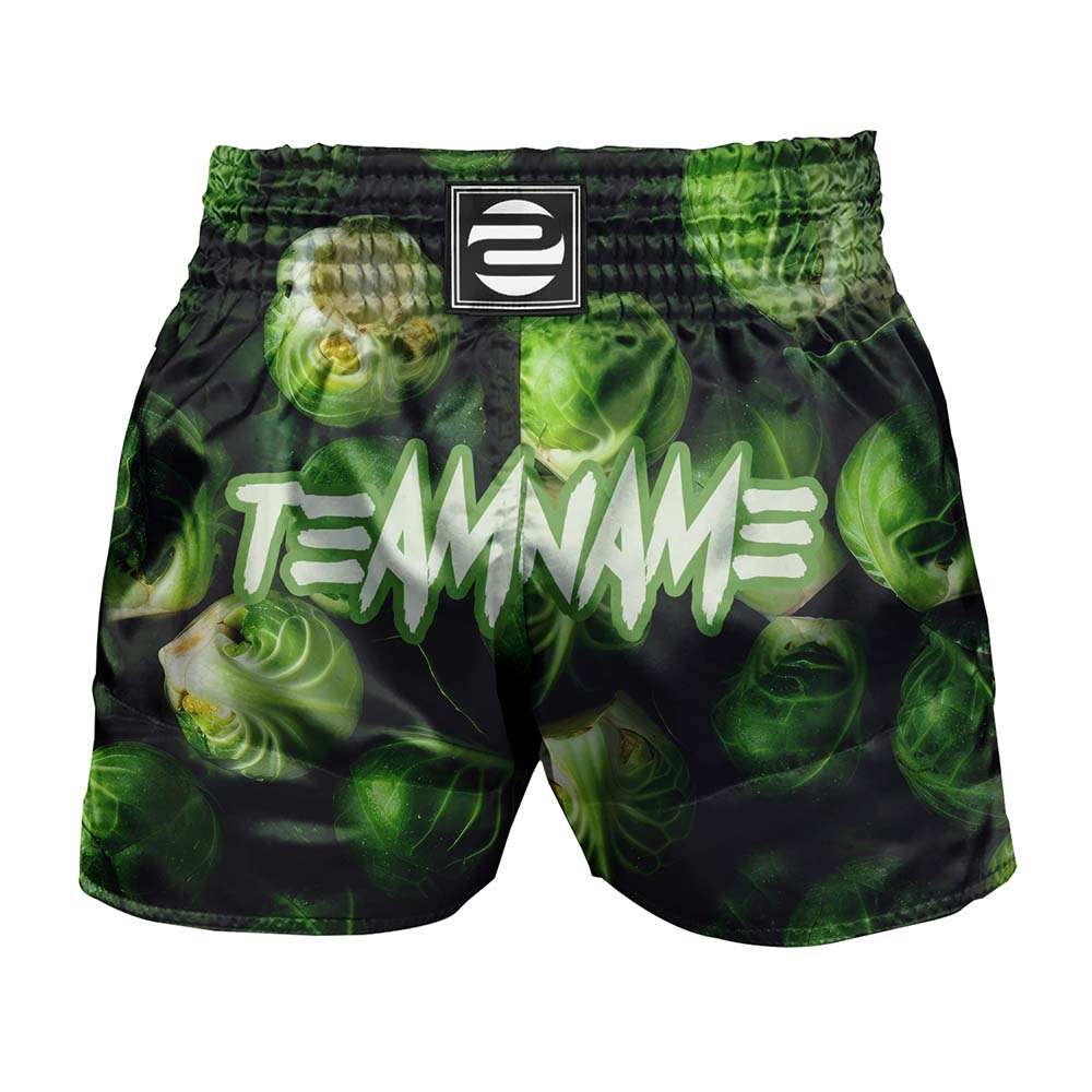 O2TEE Custom Funny Food Printed MMA Muay Thai Shorts (Youth Adult size)