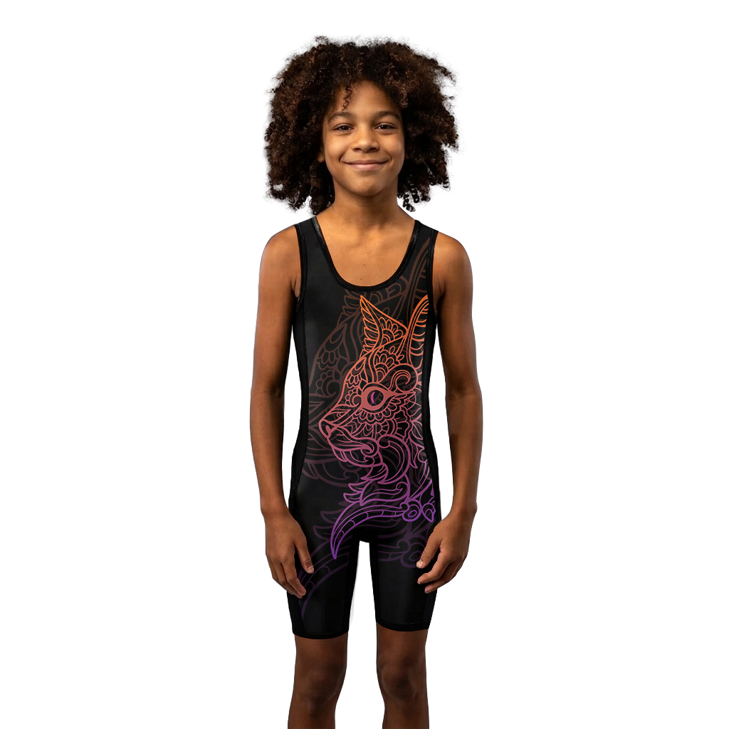 O2TEE Kid Youth Animals Powerlifting Singlet Top