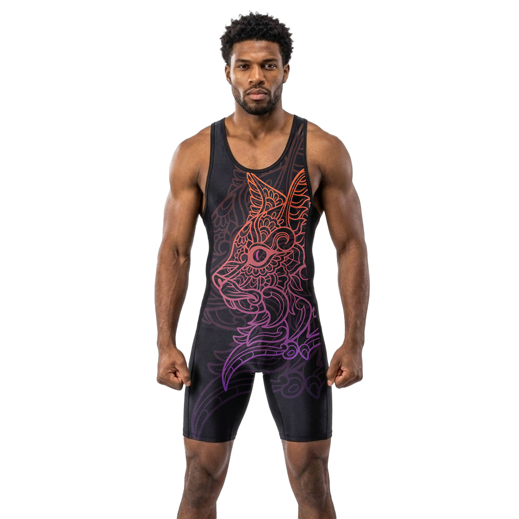 O2TEE Men Totem Animal Powerlifting Singlet for Training