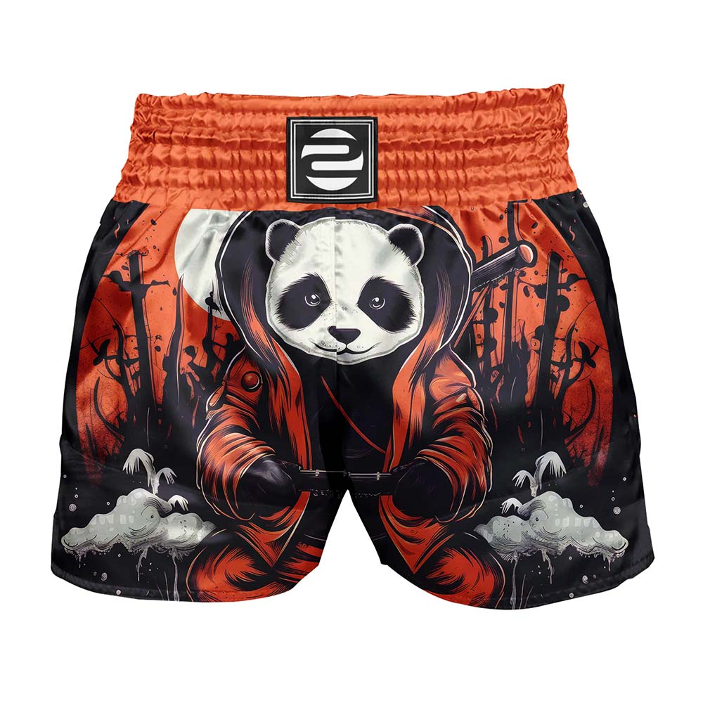 O2TEE Unisex Panda MMA Muay Thai Fight Shorts (Youth Adult size)