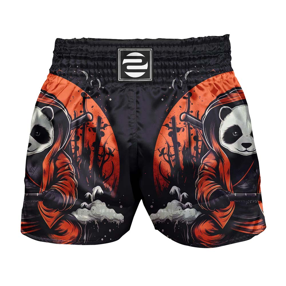 O2TEE Unisex Panda MMA Muay Thai Fight Shorts (Youth Adult size)