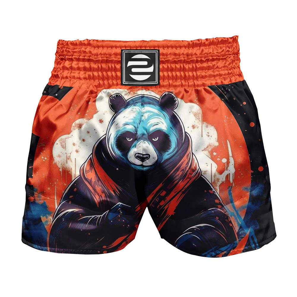 O2TEE Unisex Panda MMA Muay Thai Fight Shorts (Youth Adult size)