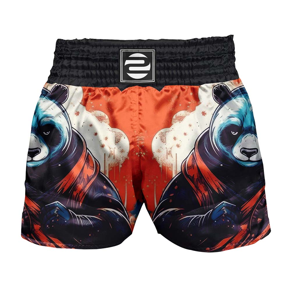 O2TEE Unisex Panda MMA Muay Thai Fight Shorts (Youth Adult size)