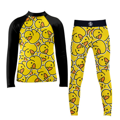 Kid Cartoon Rash Guard Shirts Spats Sets for MMA BJJ