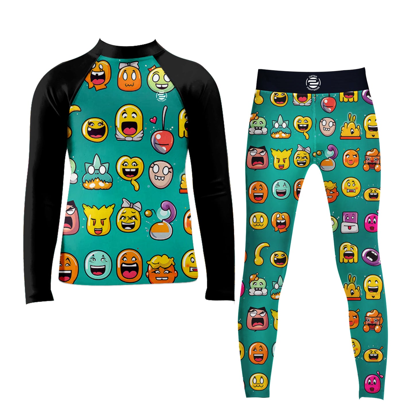 Kid Cartoon Rash Guard Shirts Spats Sets for MMA BJJ