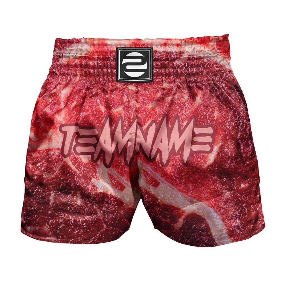 O2TEE Custom Funny Food Printed MMA Muay Thai Shorts (Youth Adult size)