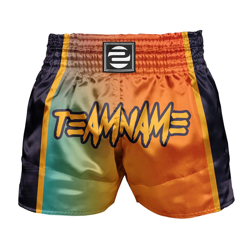 O2TEE Custom Gradient Printed MMA Muay Thai Shorts (Youth Adult size)