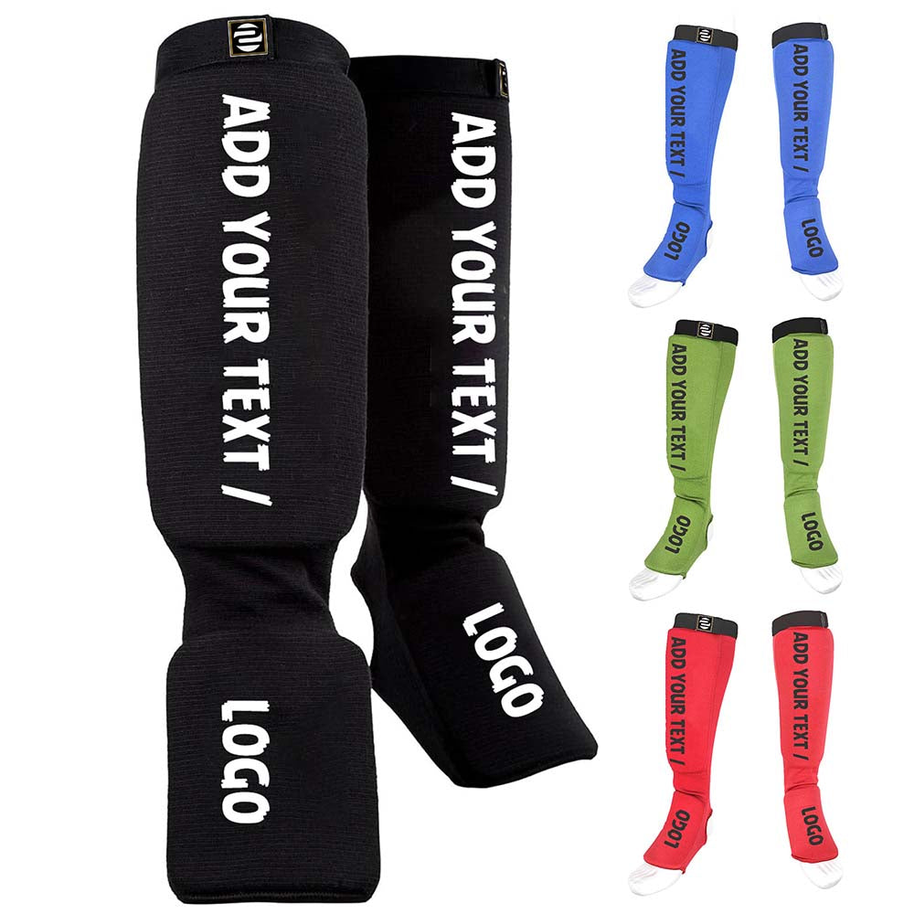 Custom Men MMA Muay Thai Shin Pads for Sparring and Training
