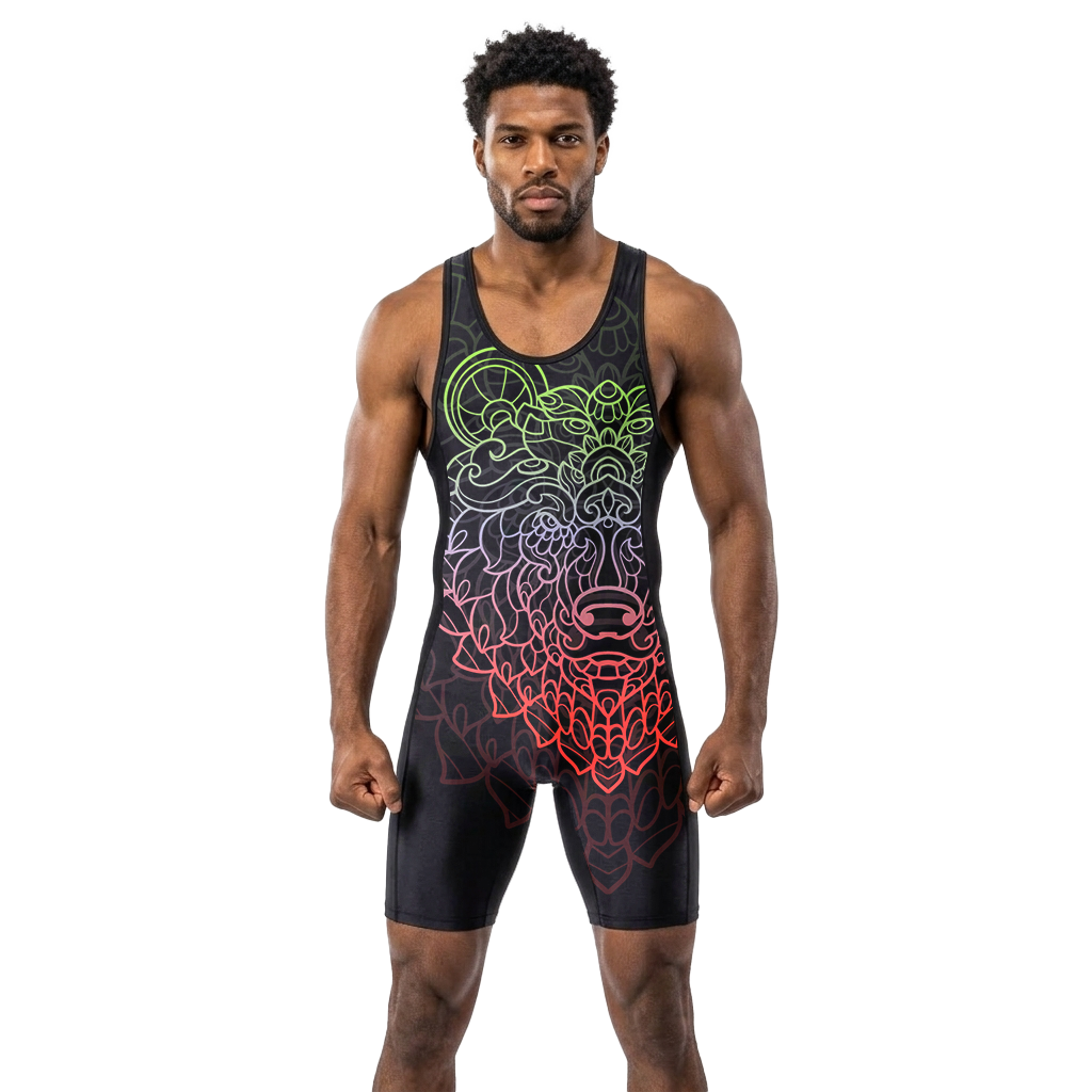 O2TEE Men Totem Animal Powerlifting Singlet for Training