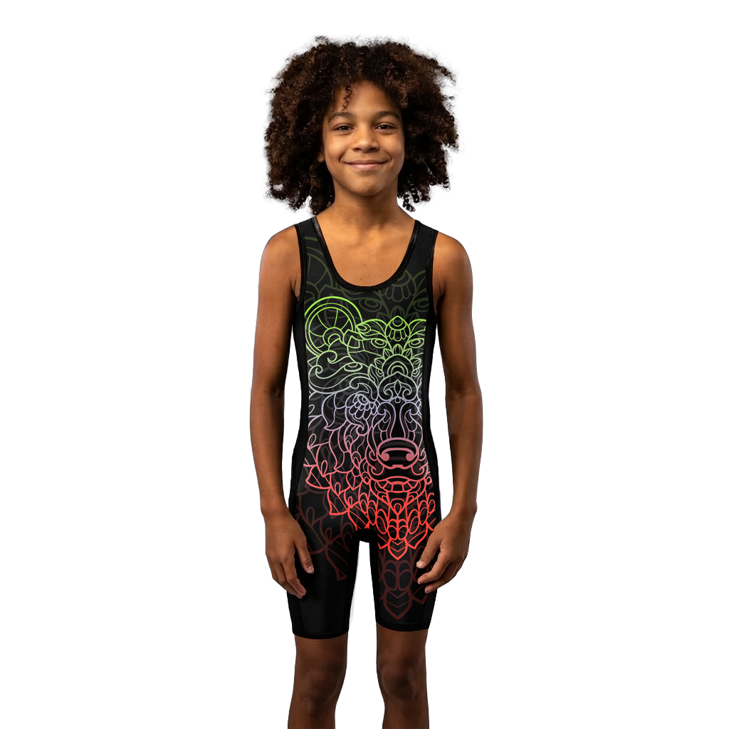 O2TEE Kid Youth Animals Powerlifting Singlet Top