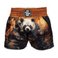 O2TEE Men Panda Samurai MMA Muay Thai Shorts (Youth Adult size)