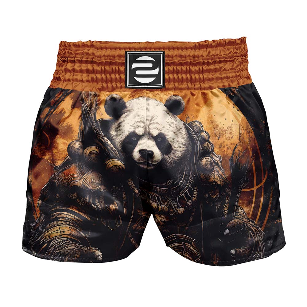 O2TEE Men Panda Samurai MMA Muay Thai Shorts (Youth Adult size)