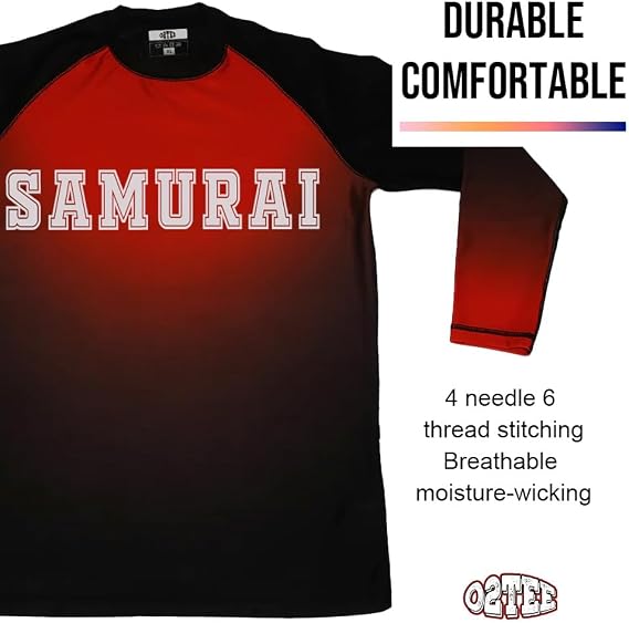 O2TEE Men's Customized Ranked Rash Guards for MMA