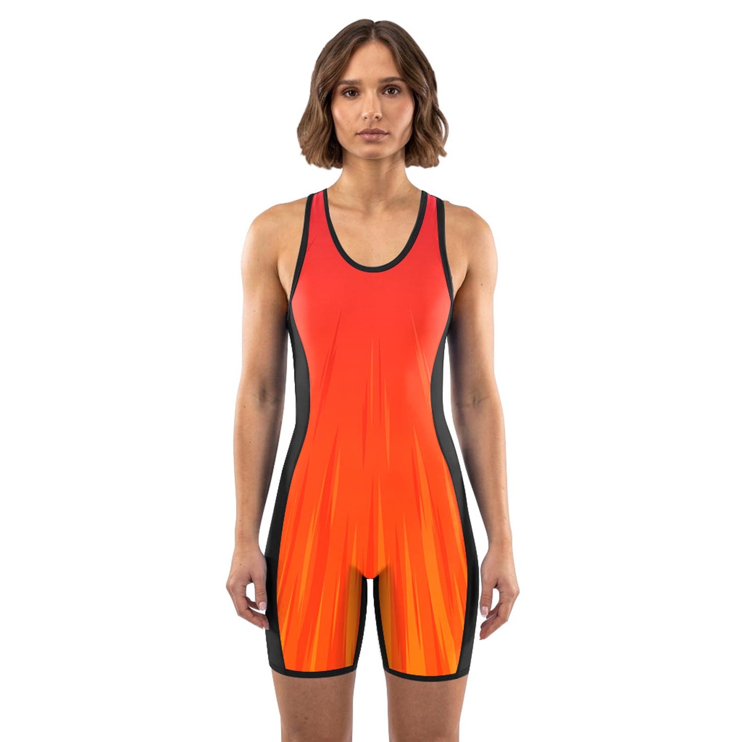 O2TEE Women's Modern Geometric Wrestling Singlet
