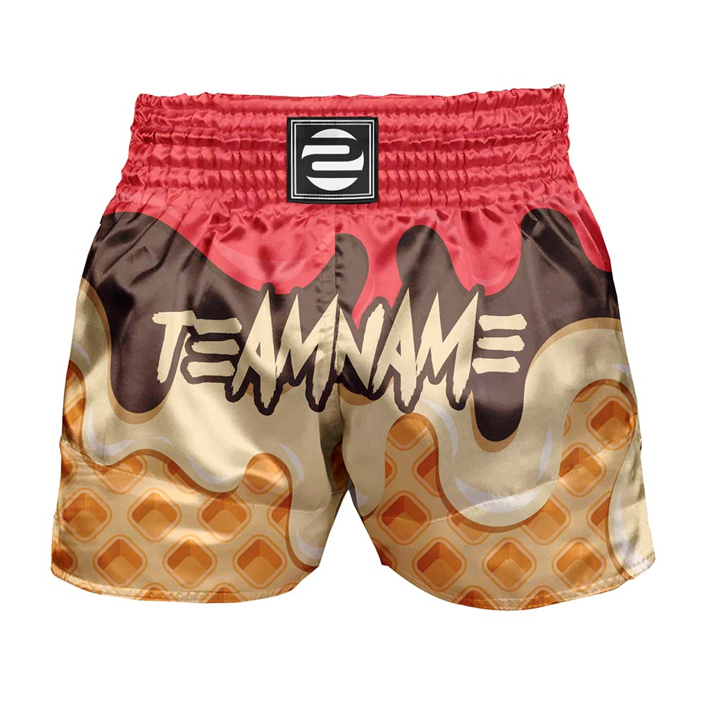 O2TEE Custom Funny Food Printed MMA Muay Thai Shorts (Youth Adult size)