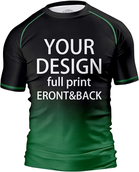O2TEE Custom Men's Gradient Rash Guard Shirt for BJJ