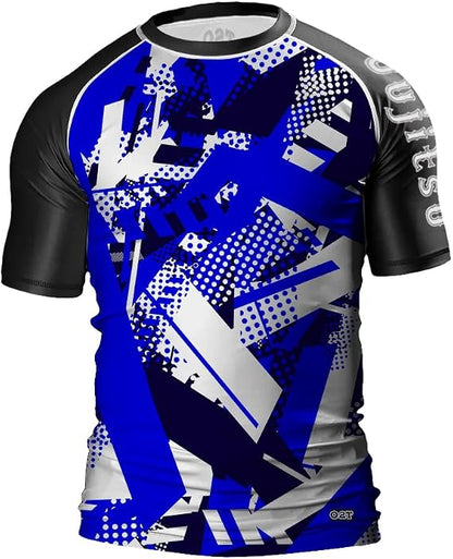 O2TEE Mens Japanese Tattoo Rash Guards Shirt MMA BJJ