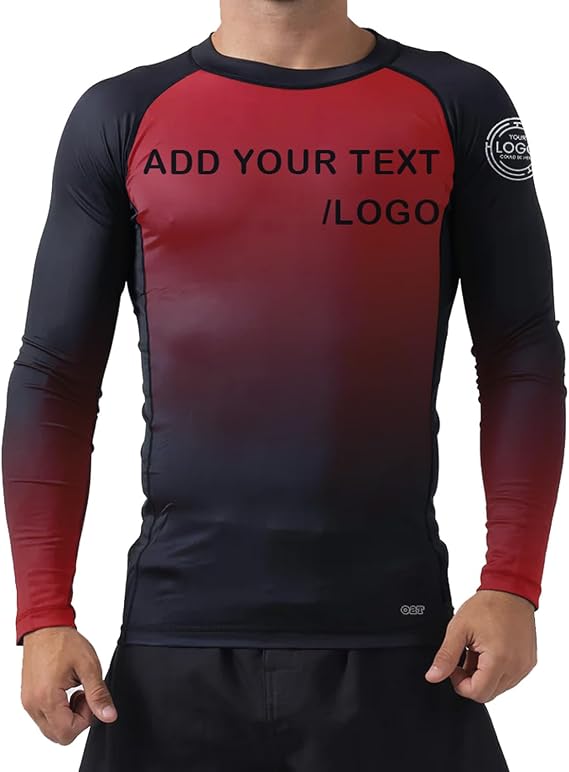 O2TEE Men's Customized Ranked Rash Guards for MMA