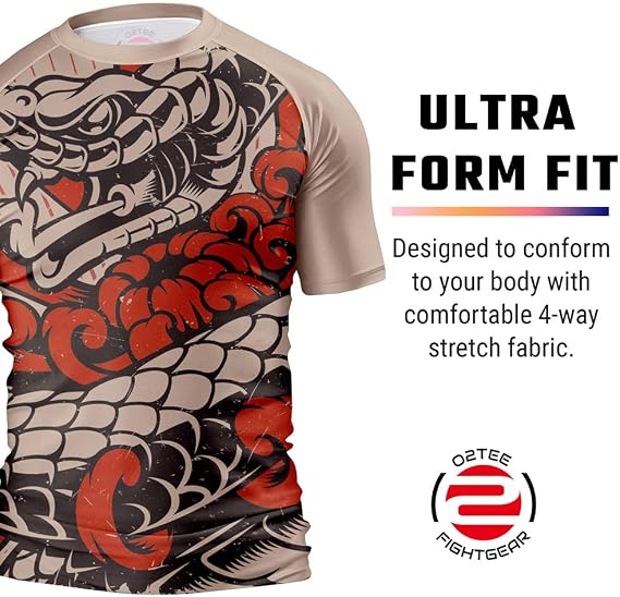 O2TEE Men's Snake BJJ Rash Guard
