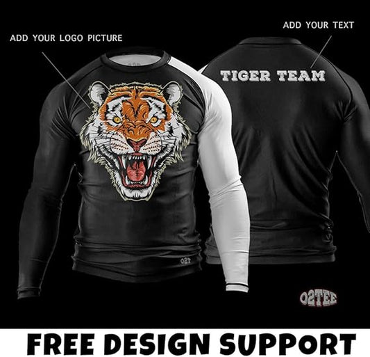 Personalized Design Ranked Rashguard Compression Training Rash Guard for MMA BJJ Wrestling