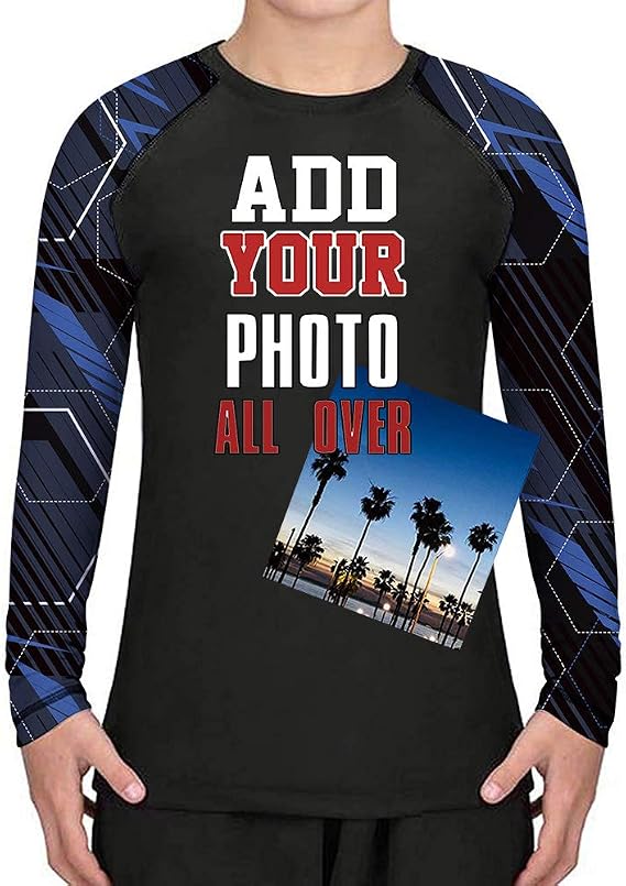 Custom Kids Pattern Rash Guards Shirt Long Sleeve for Sports