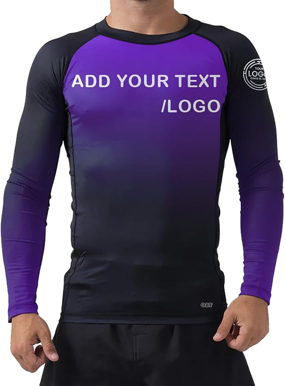 O2TEE Men's Customized Ranked Rash Guards for MMA