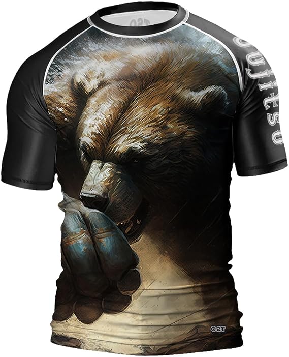 O2TEE Men Training Rash Guards Shirt MMA Gym Running