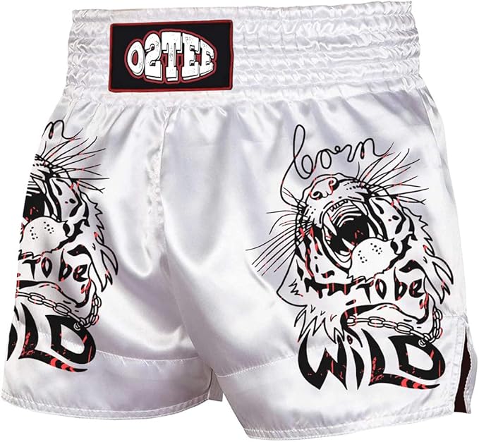 O2TEE Unisex Novelty Galaxy MMA Muay Thai Shorts for Men Women Gym Boxing Kickboxing
