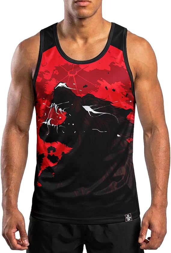 O2TEE Men's Boxing Tank Top Printed Sports Gym Jersey