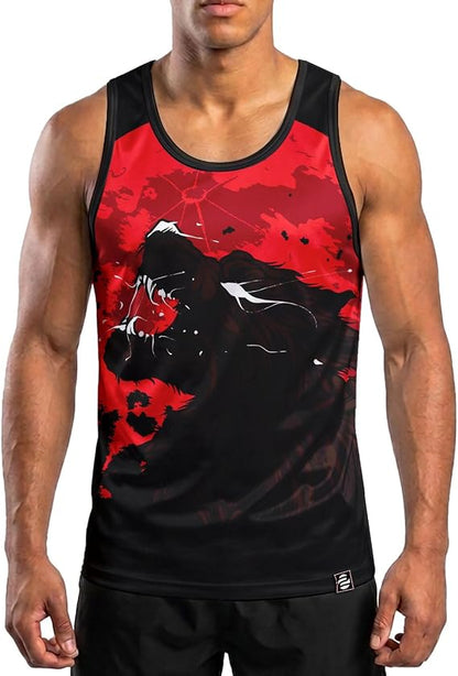 O2TEE Men's Boxing Tank Top Printed Sports Gym Jersey