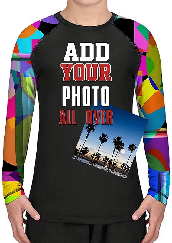 Custom Kids Pattern Rash Guards Shirt for Birthday Gift