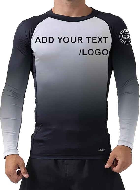O2TEE Men's Customized Ranked Rash Guards for MMA