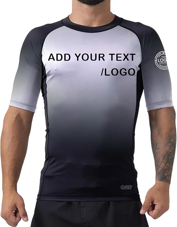 O2TEE Men's Customized Compression Rash Guards for MMA