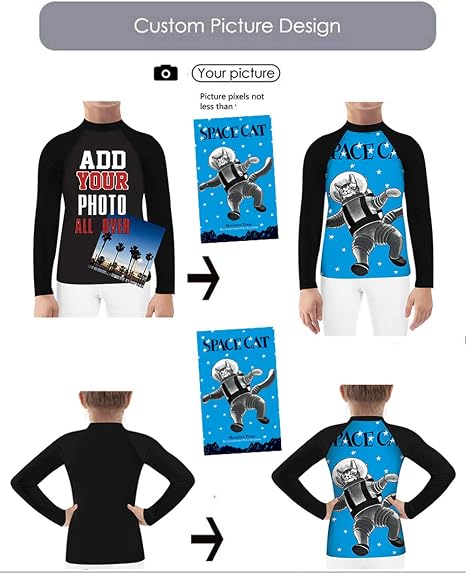 Personalized Kids Long Sleeve Rash Guards Shirt Training