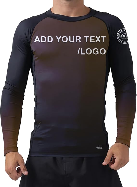 O2TEE Men's Customized Ranked Rash Guards for MMA