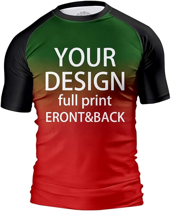 O2TEE Personalized Men's Gradient MMA Rash Guard Shirt